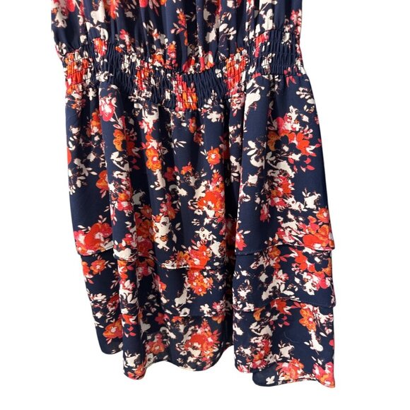 Ariat Navy Floral Print Sleeveless Dress With Smocked Waist Size M Pre-Owned EUC - Picture 2 of 7